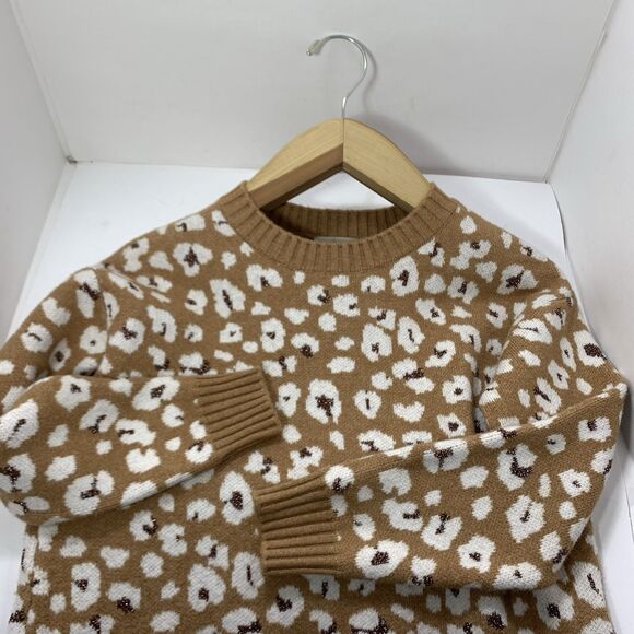 LOFT Shimmer Animal Print Mini Sweater Dress Size Medium Petite - Picture 7 of 12